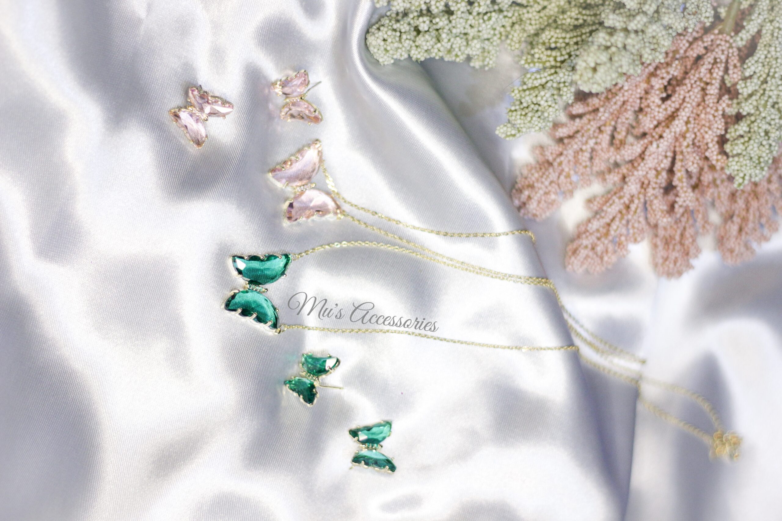 Gem Necklace Earrings Set – Mu's Accessories